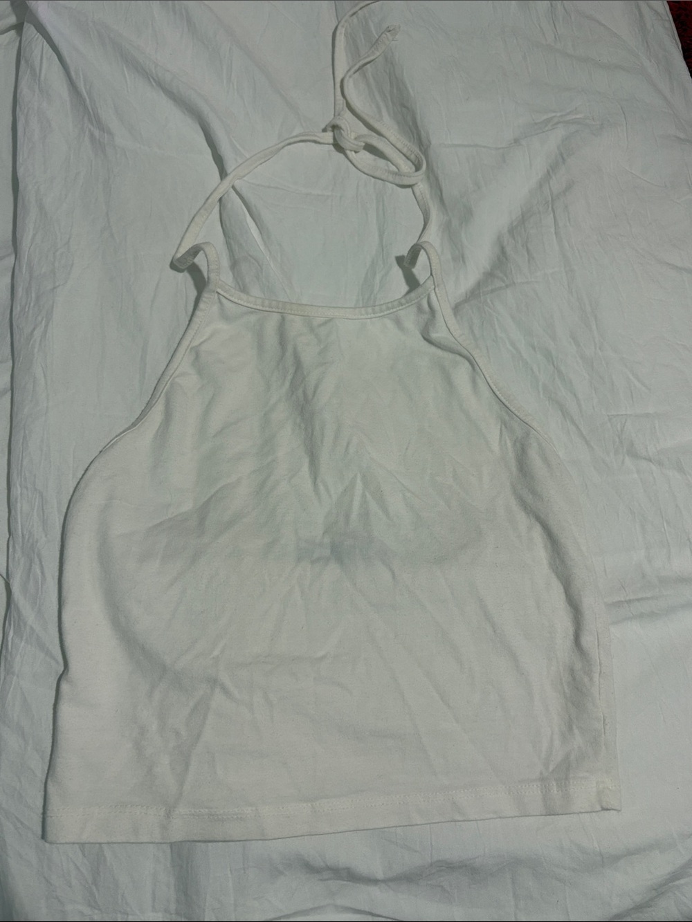 Brandy Melville White Halter Crop Top